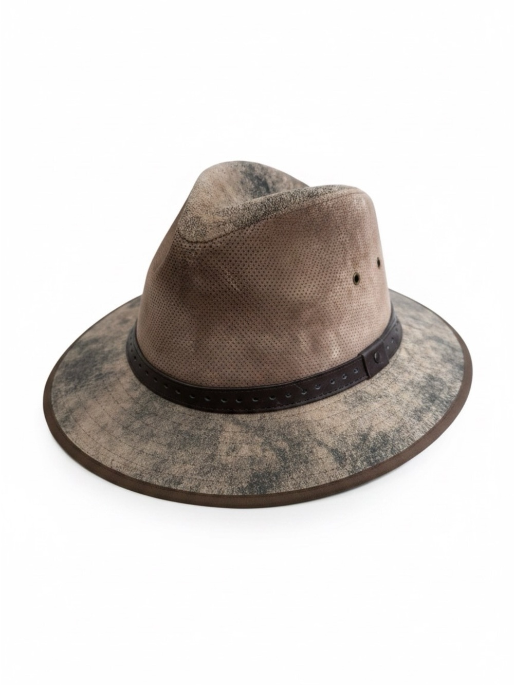Brown Wide-Brim Cowboy Hat with Leather Band